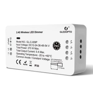 Gledopto Zigbee Pro Dimmer LED vezérlés (Zigbee+RF) 12V / 24V / 36V / 48V / 54V DC
